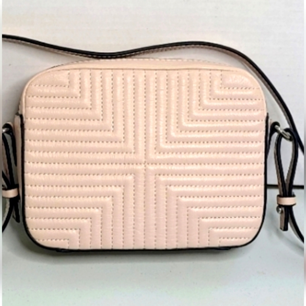 Light Pink/Blush Leather Purse   "Bueno" Crossbody Bag Quilted Pattern New
